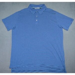 Tasc Performance Organic Cotton/Bamboo Viscose Blend Polo Shirt Blue Striped XL